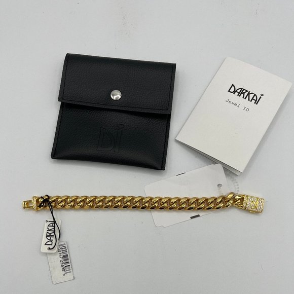 Darkai 18K Gold-Plated & Cubic Zirconia Cuban-Link Chain Bracelet - Picture 2 of 8